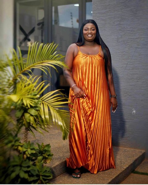 Women's sundress, maxi length, color orange