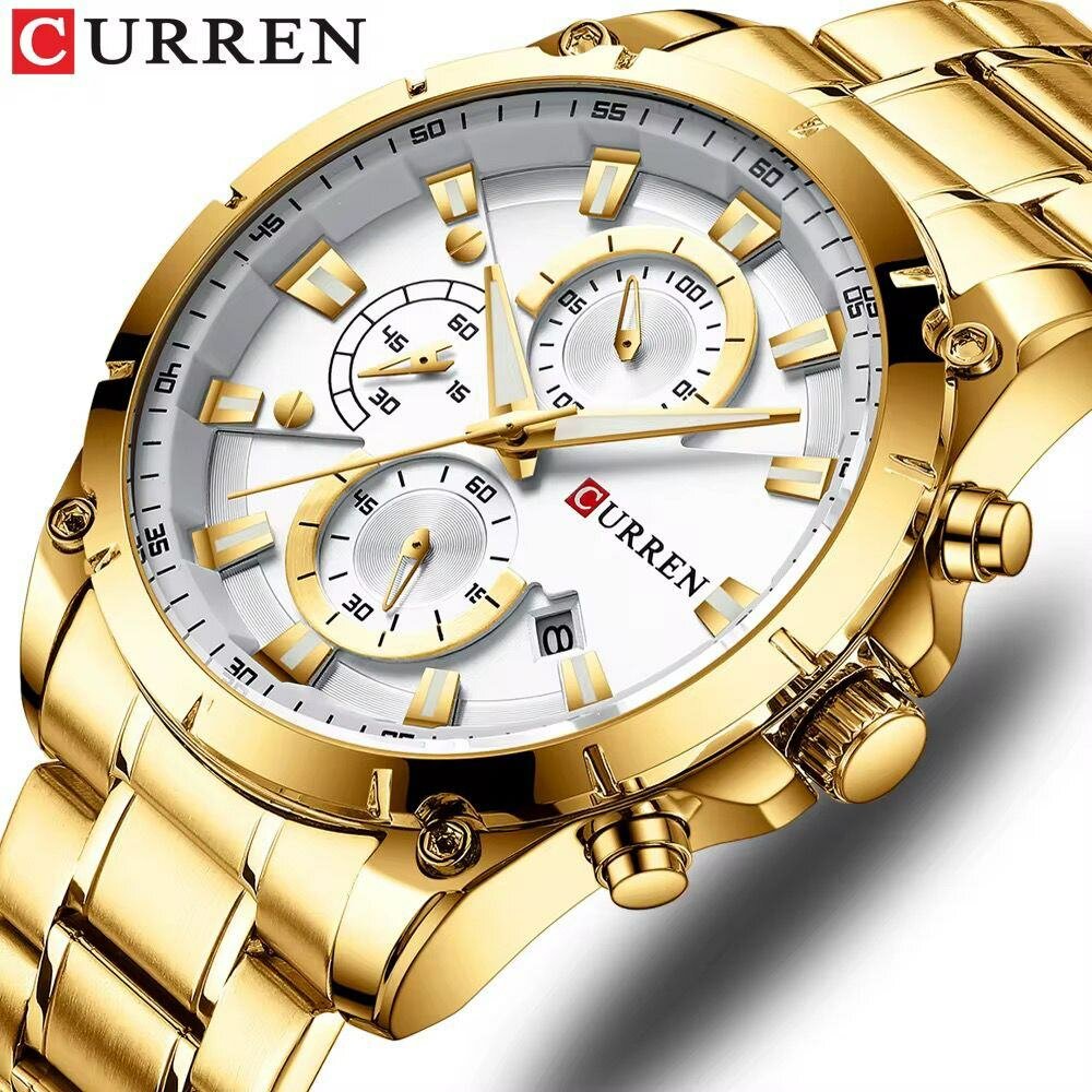 Montre Homme Dorée Chronographe