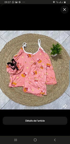 Pyjama Court Femme Fleuri