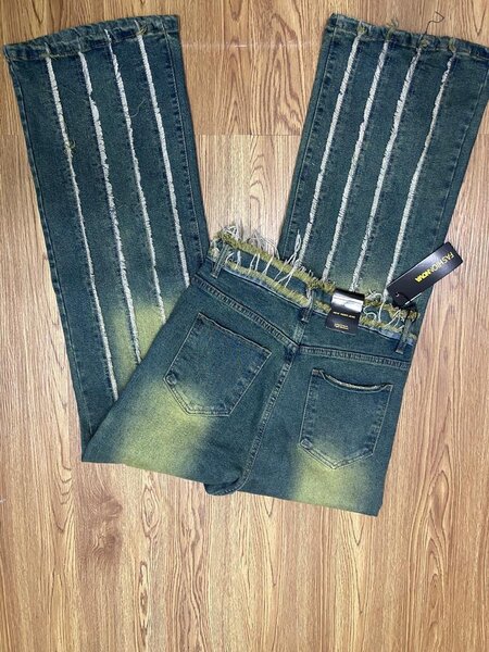 Jeans décontracté à franges