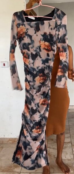 Robe longue à motifs