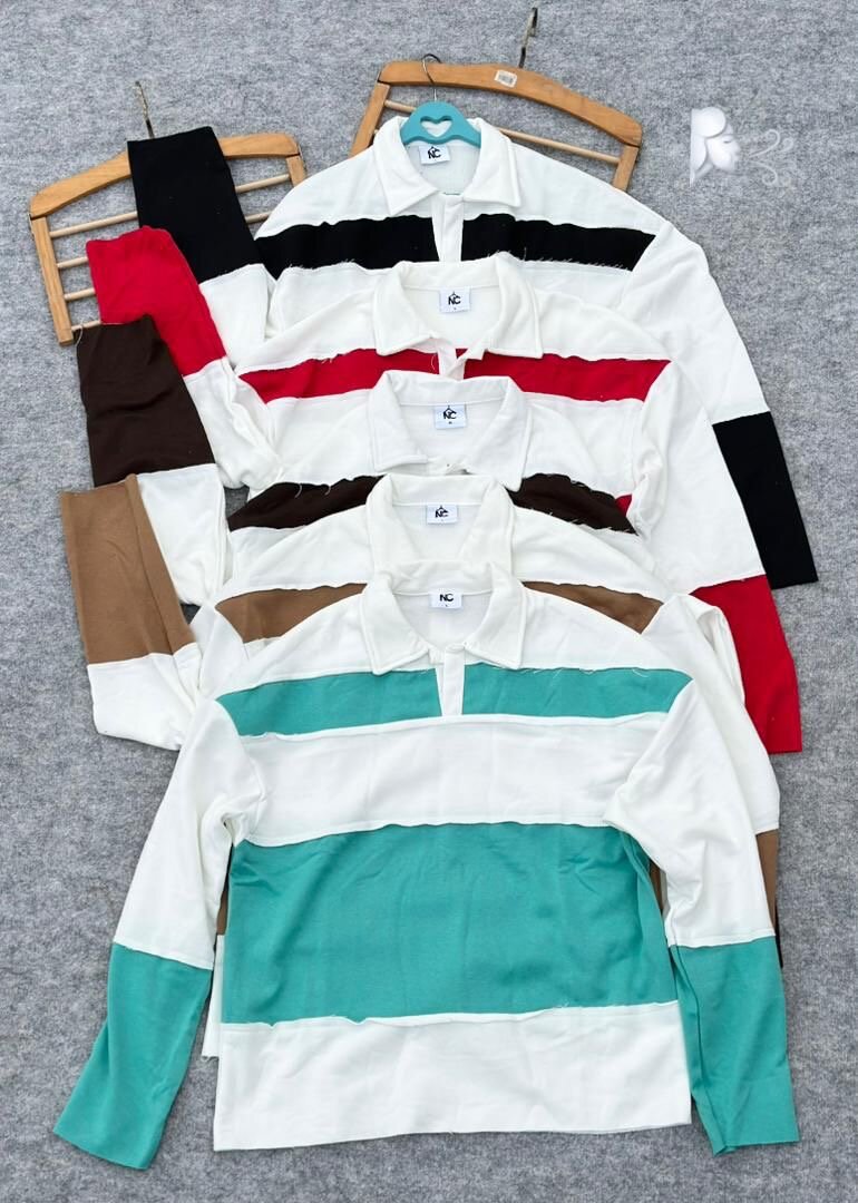 Polo manches longues rayé