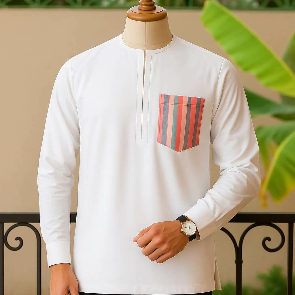 Chemise col grand-père chic