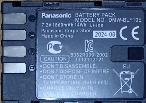 Batterie Panasonic DMW-BLF19