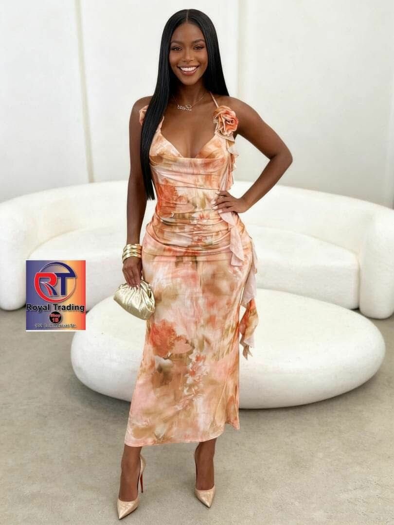 Robe longue imprimée chic