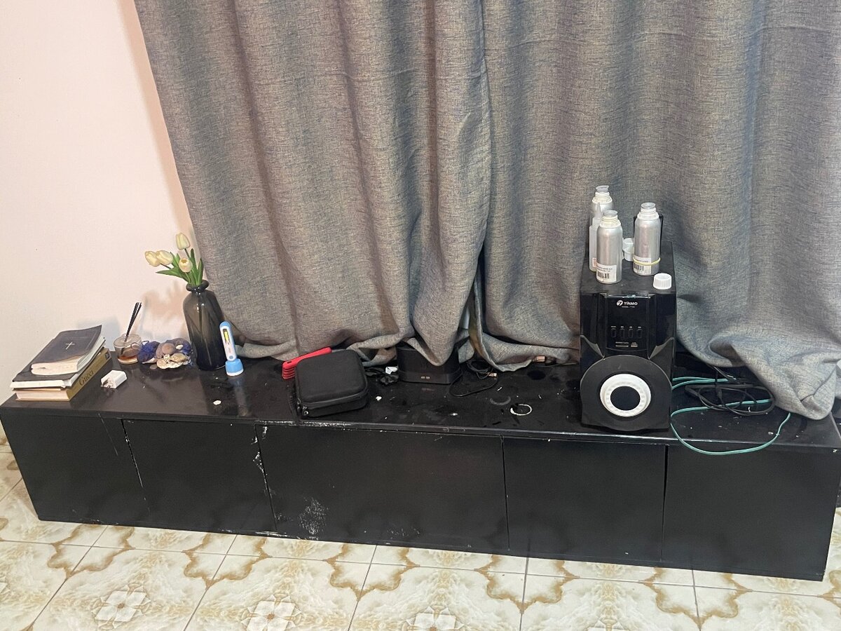 LEATHER SOFA  &  TV STAND