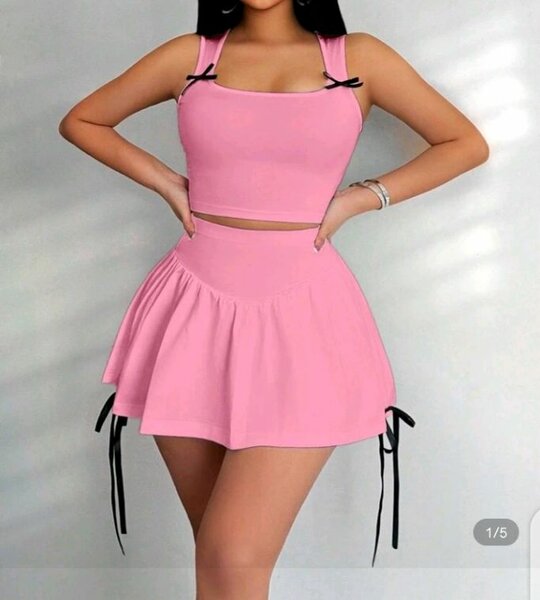 Ensemble Jupe Top Rose