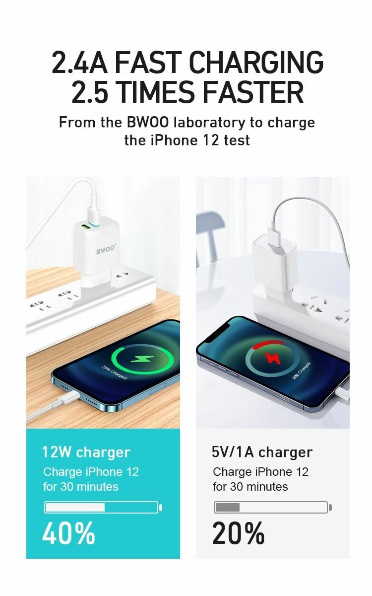 Chargeur complet Iphone BWOO CDA60L