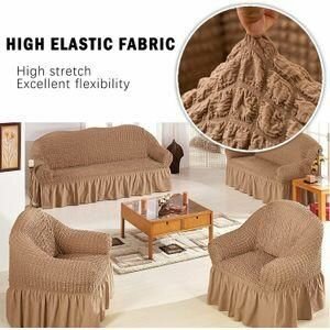 Housse extensible canapé beige