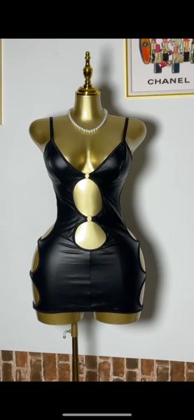 Robe Sexy Découpée Noire