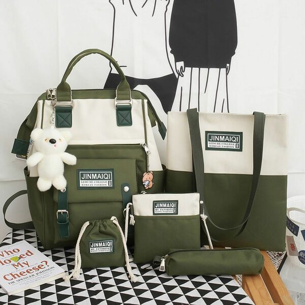 6 in 1 fashionable backpack set