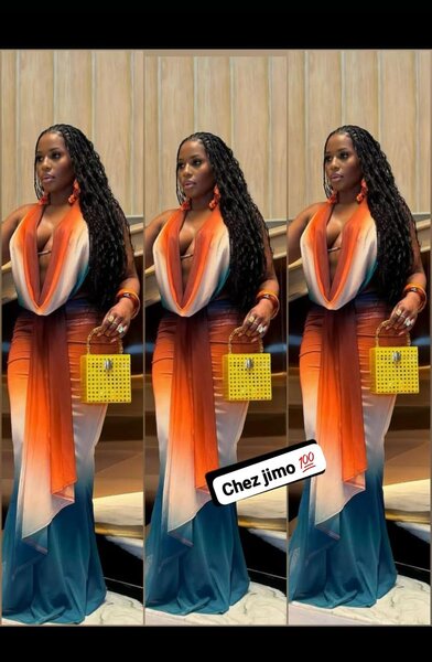 Robe Longue Éclatante Dégradé