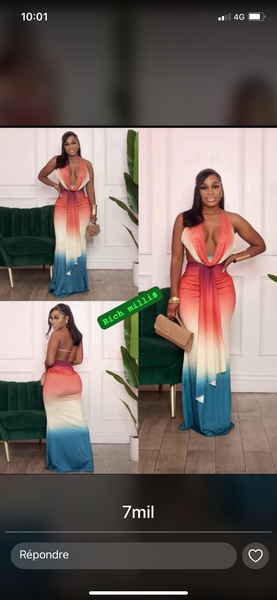 Robe Longue Dégradé Élégante