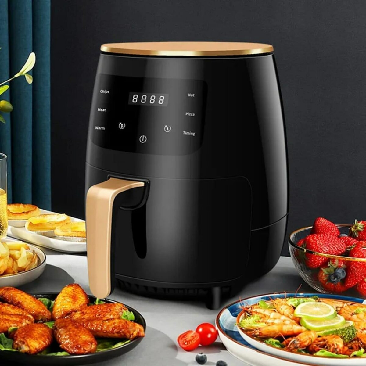 Friteuse à air avec écran tactile LCD  Cuisine saine et sav
