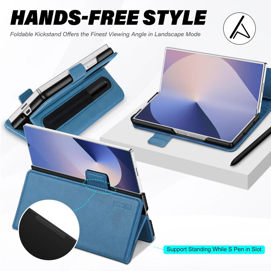 Étui à rabat pour Galaxy Z Fold 6 en cuir PU