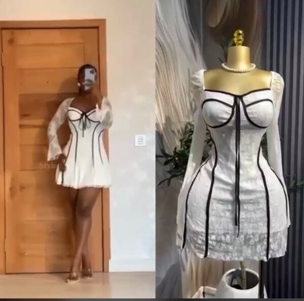 Robe courte élégante en dentelle