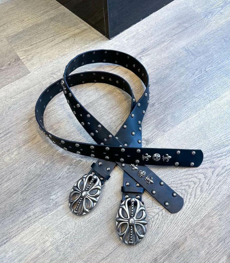 Ceinture en cuir avec boucles uniques