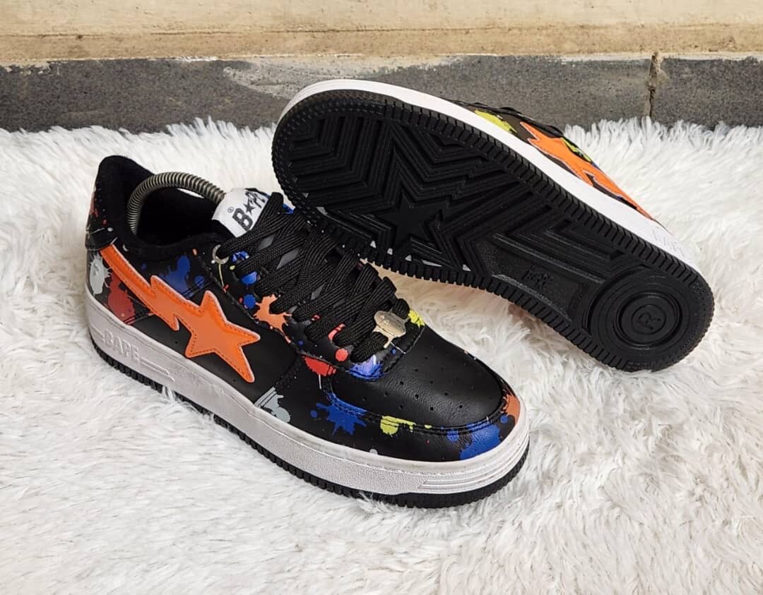 Baskets Bape colorées éclaboussées