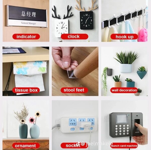 Bande adhésive double face réutilisable