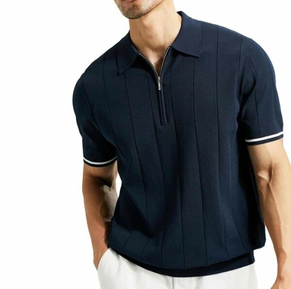 Polo homme bleu marine