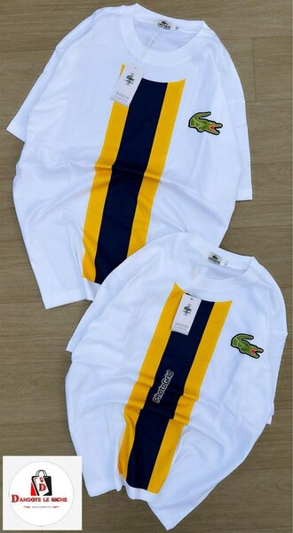 T-shirt blanc rayé pour homme