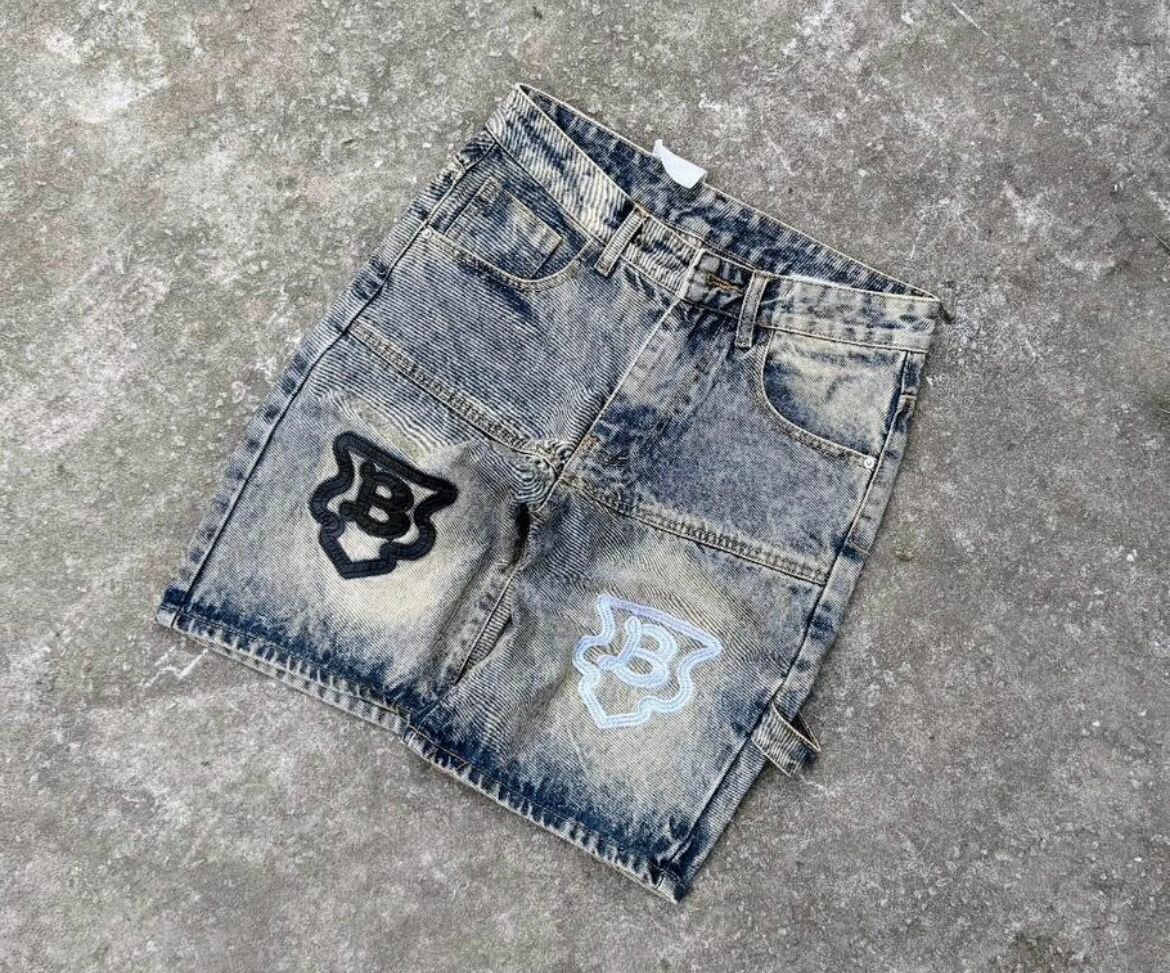 Shorts en jean délavé