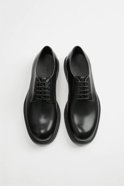 Chaussures Derby en cuir noir