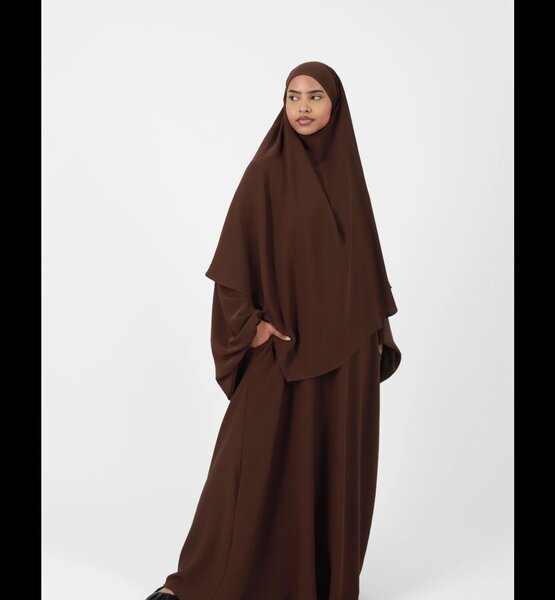 Jilbab élégant marron