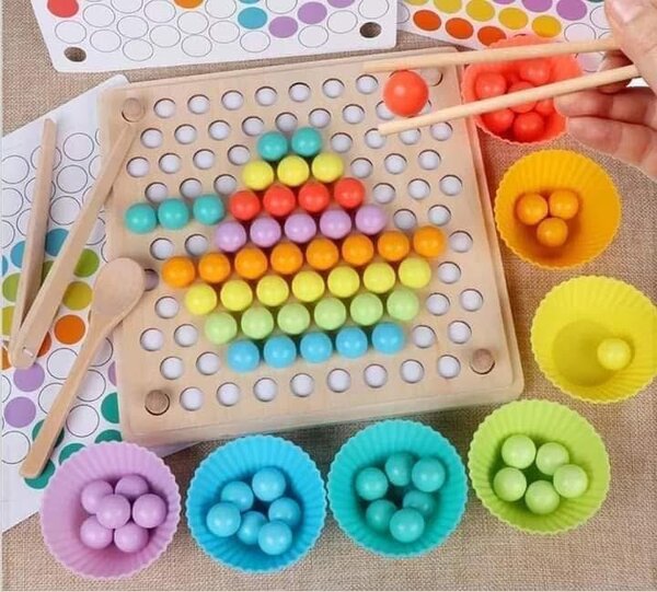 Jeu Montessori Billes Colorées