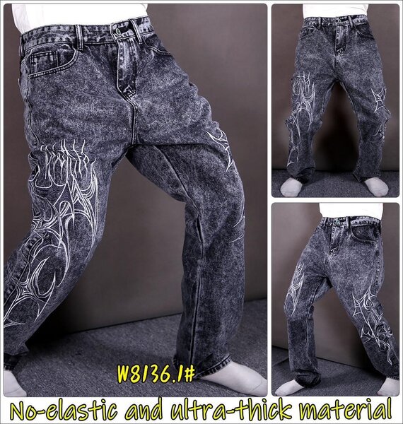 Jeans ample en denim épais