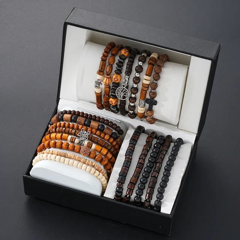 Bracelets en perles bois élégants