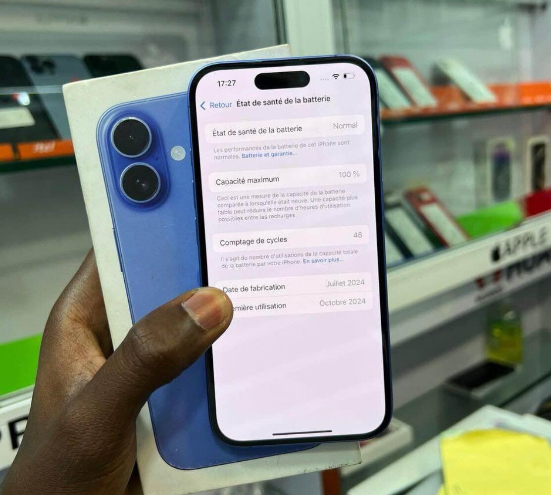 iPhone 16 128go quasiment neuf avec son carton 320.000