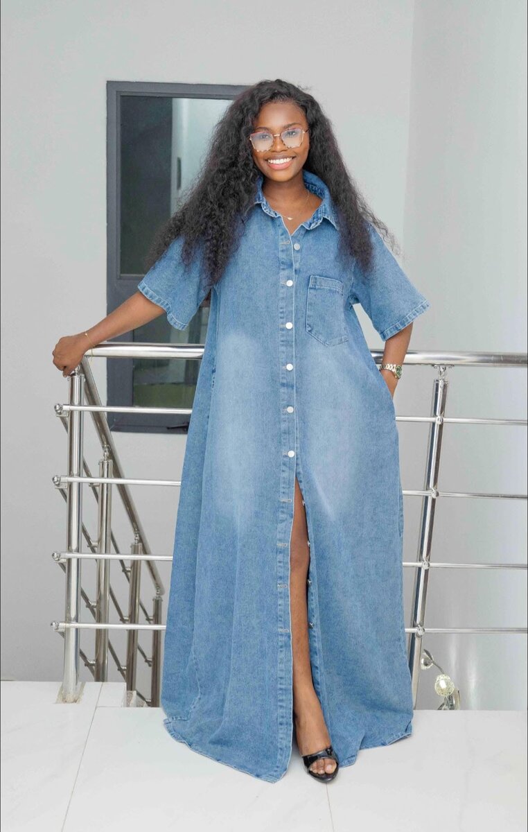 Robe longue en jean élégante