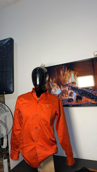 Chemise Homme Orange Élégante