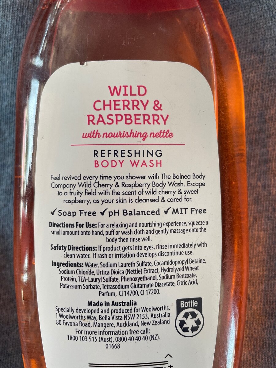 Balnea Bodywash( Wild Cherry & Raspberry)