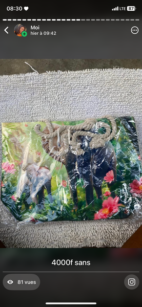 Sac cabas imprimé éléphant