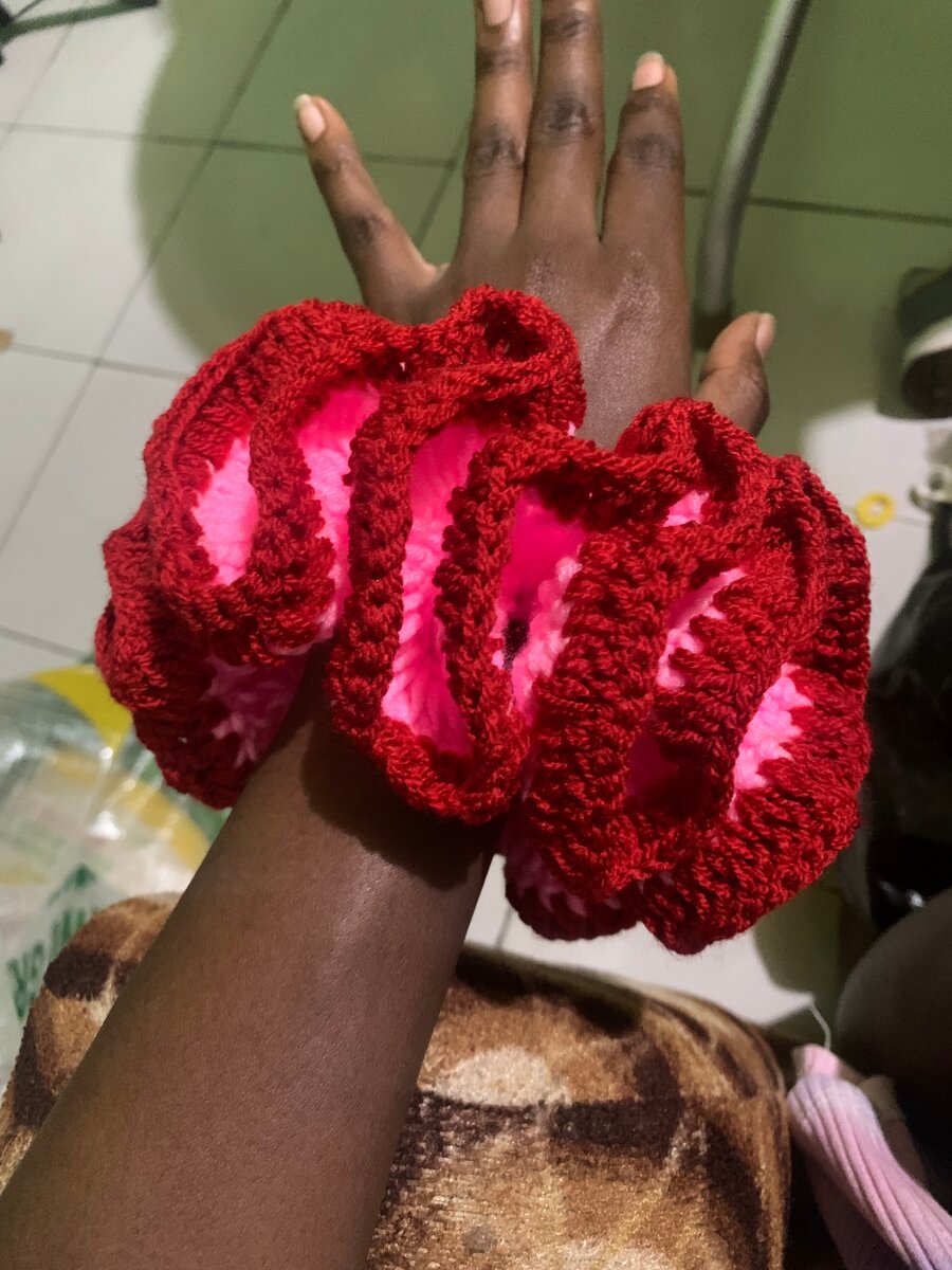 Chouchou crochet coloré