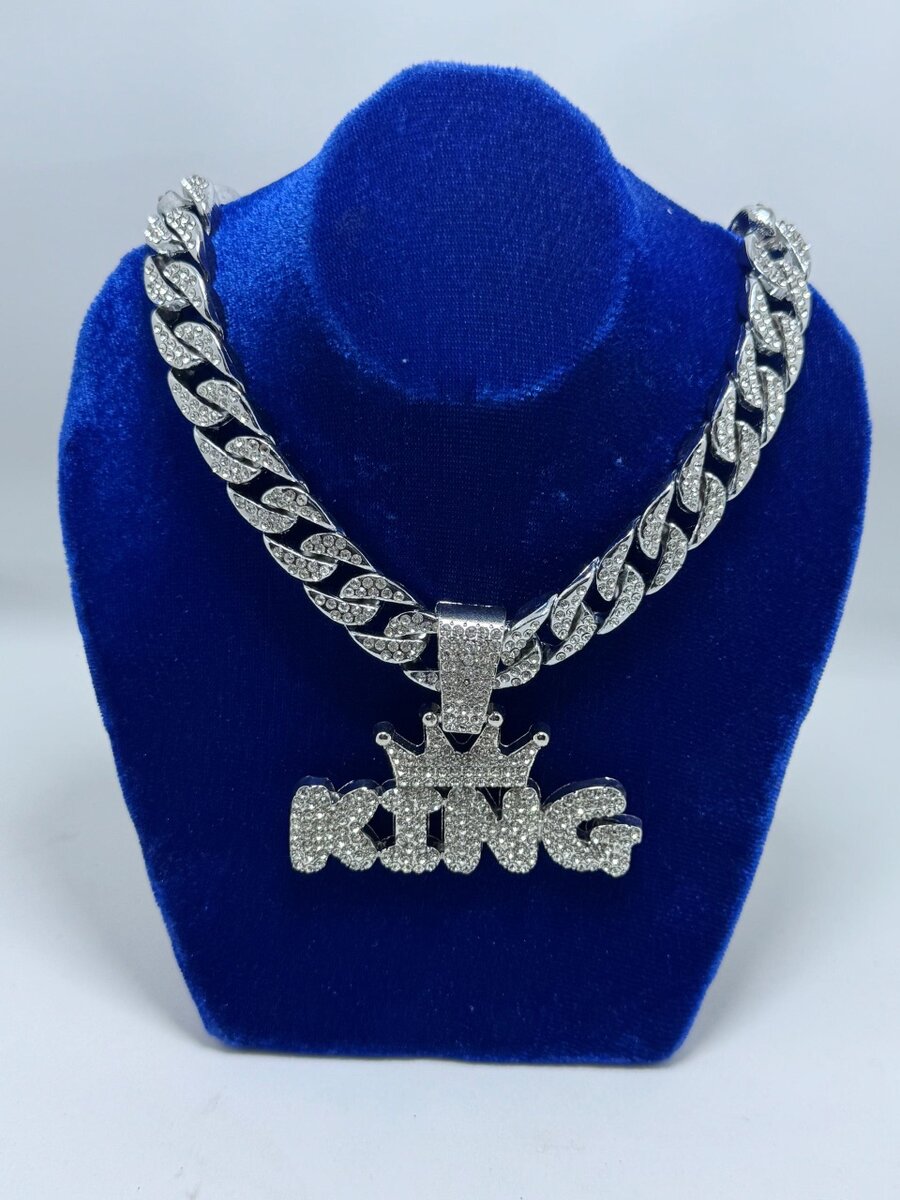 Collier chaîne cubain en strass