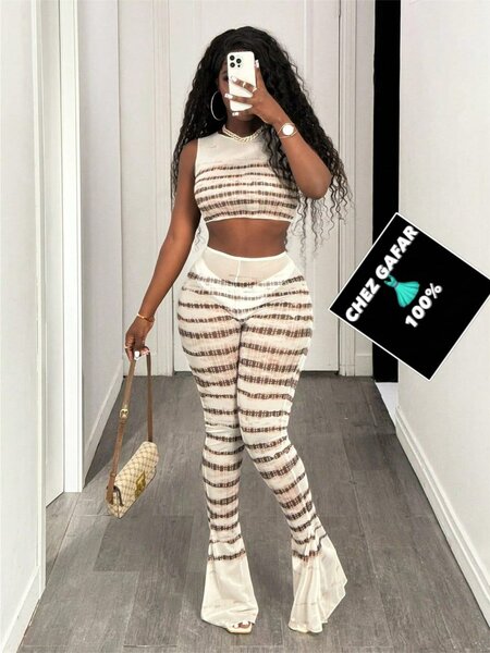 Ensemble rayé femme chic