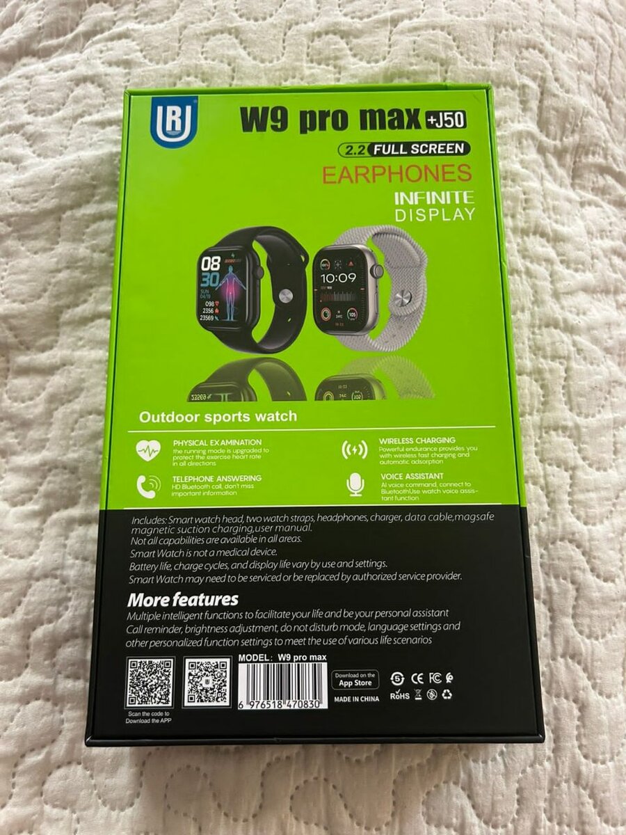 Montre Connectée W9 PRO MAX + J50