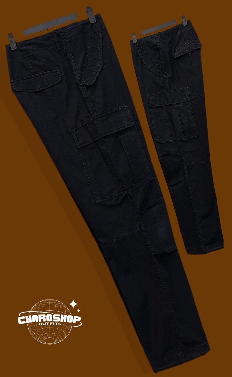 Pantalon cargo noir homme