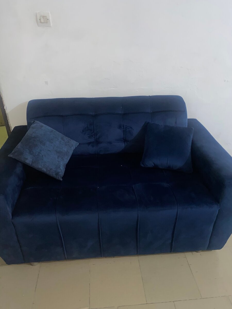 Canapé en velours bleu