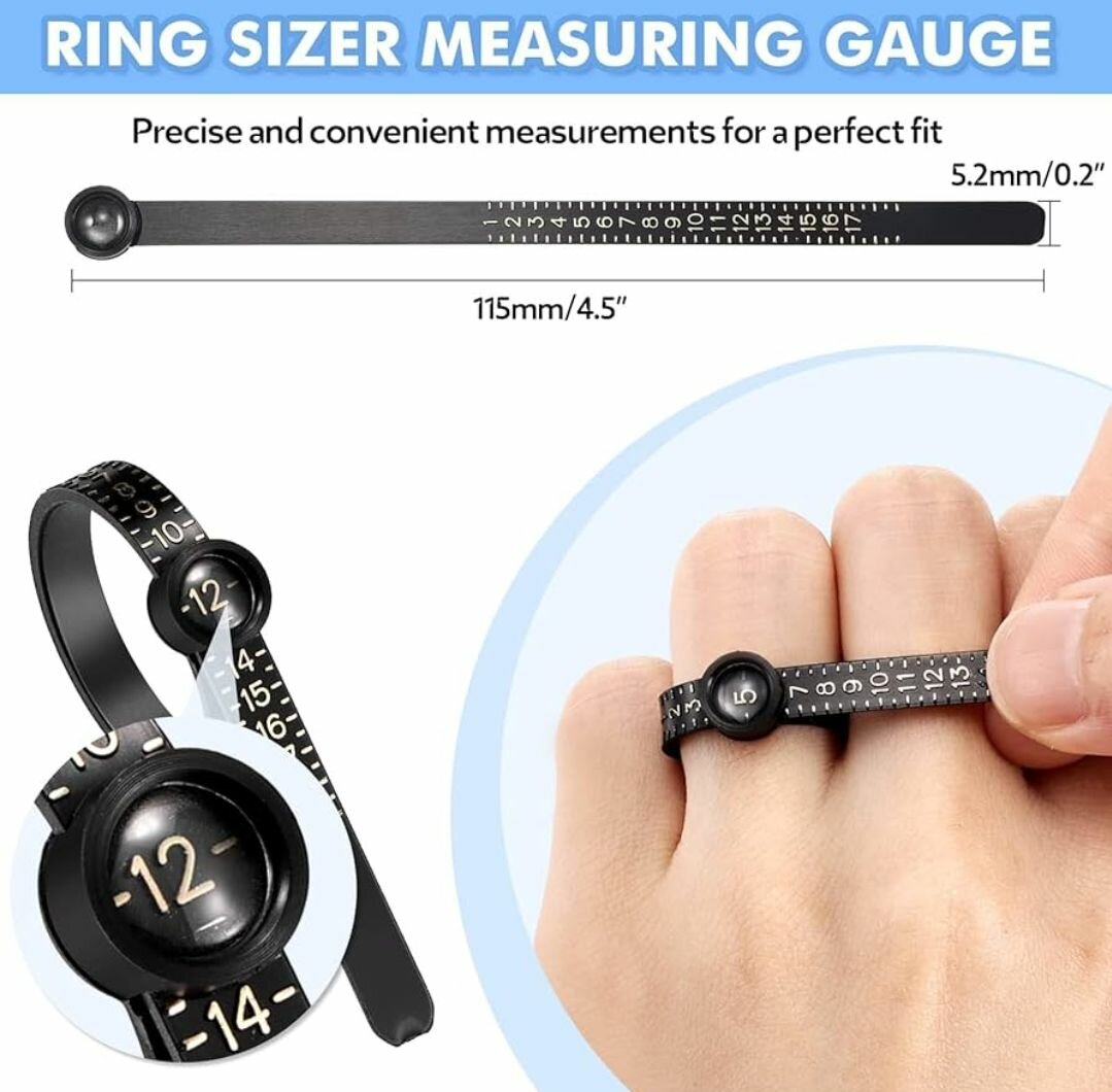 Finger measurements for ring sizes