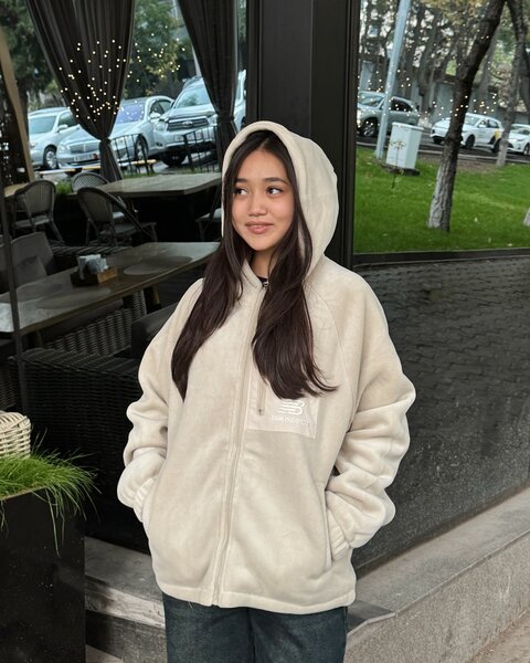 Женская куртка флис с капюшоном