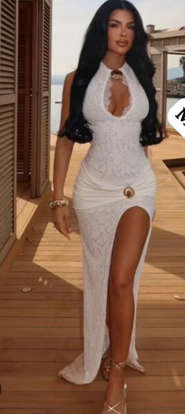 Robe longue élégante blanche