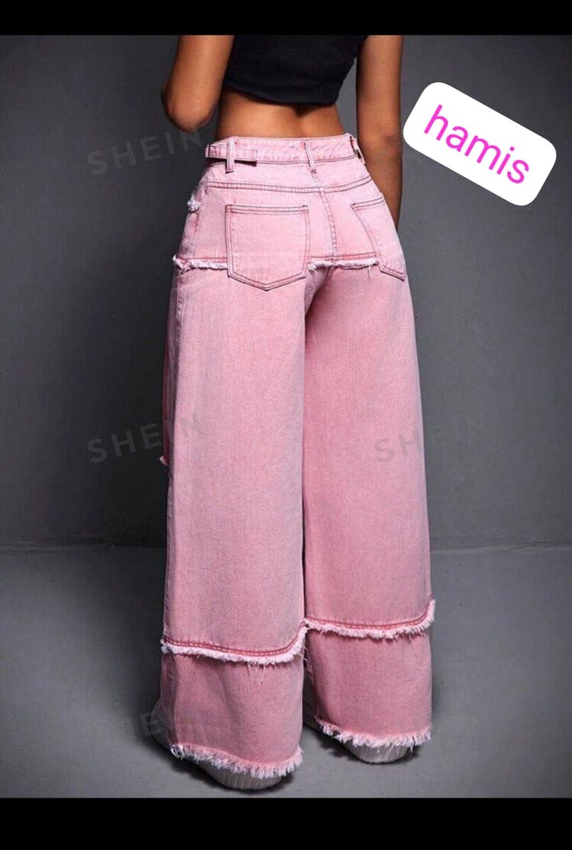 Jeans roses évasés tendance