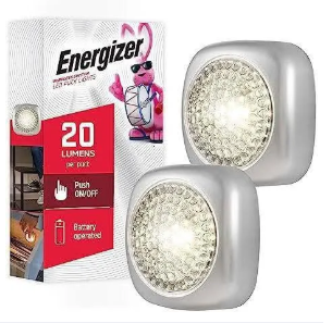 Energizer LED Tap Light, Silver, Battery Operated, Wireless Lights, Stick On Light, Portable, Under Cabinet Lighting, Push Light, Ideal for Kitchen Under Cabinet.