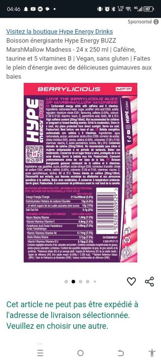 Hype Energy Boisson Buzz