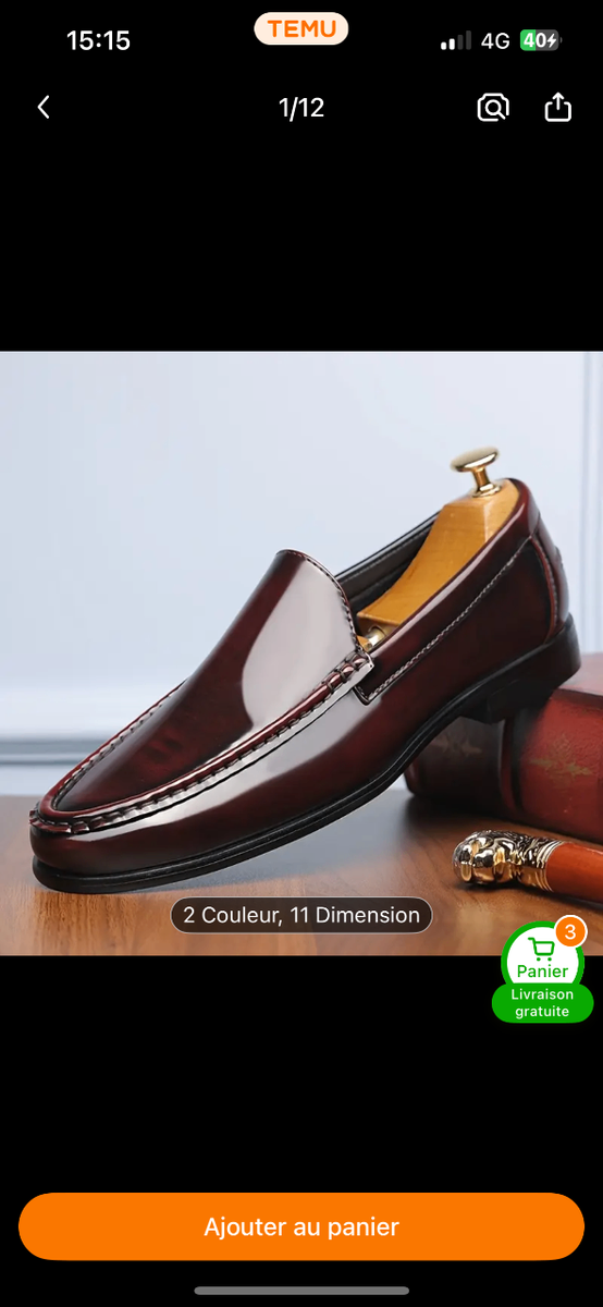 Mocassins élégants en cuir homme