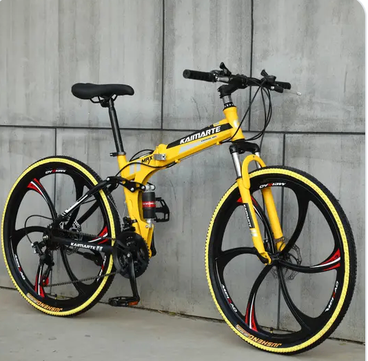 Vélo pliant tout-terrain jaune